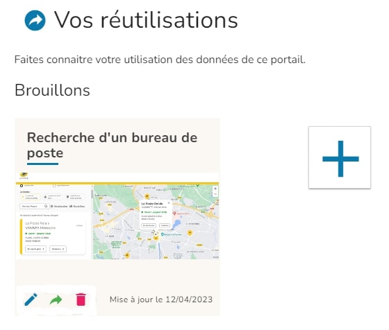 capture d'écran de la gestion des réutilisations