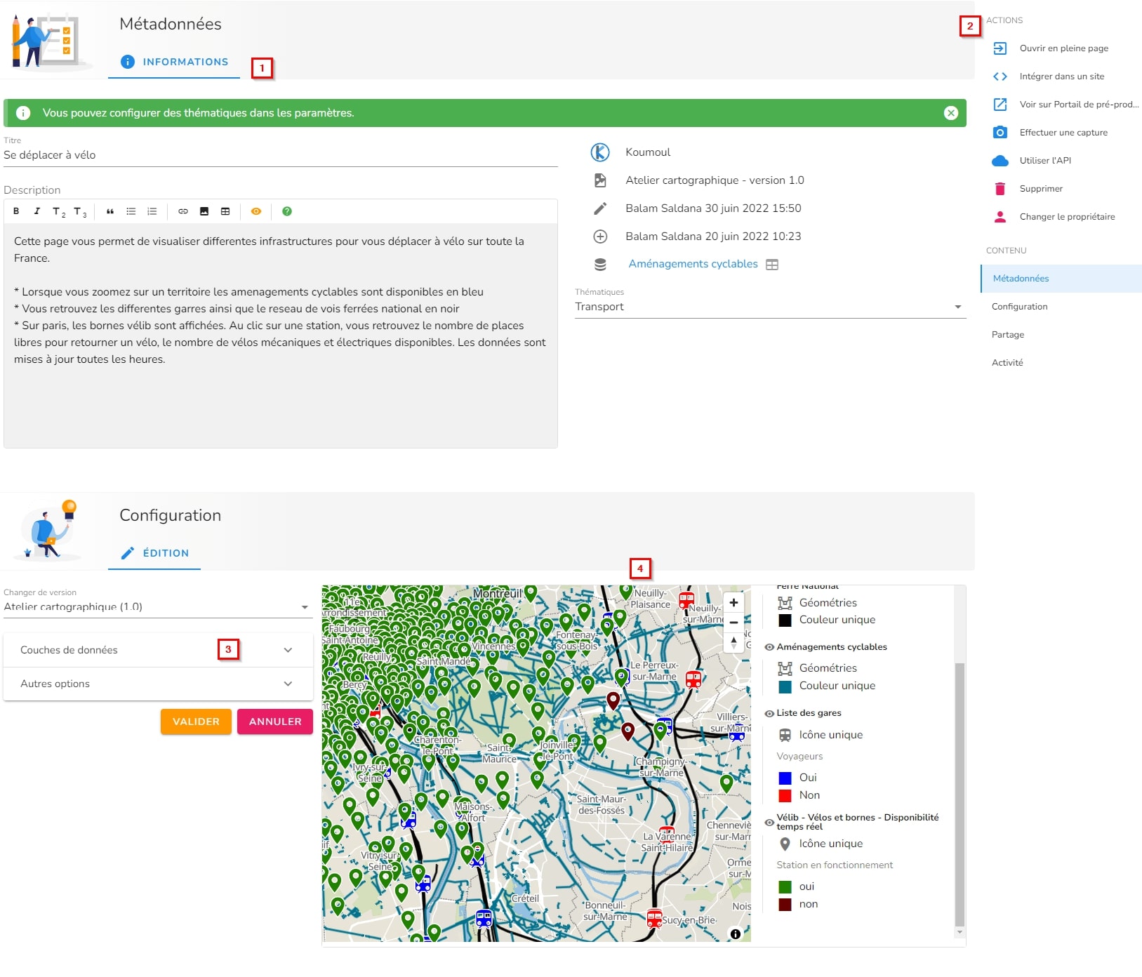 Page de configuration