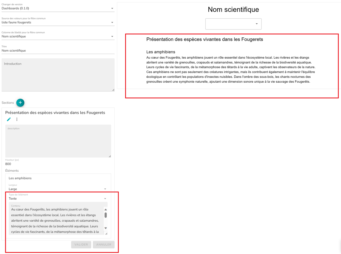 Configuration d'un paragraphe de texte'