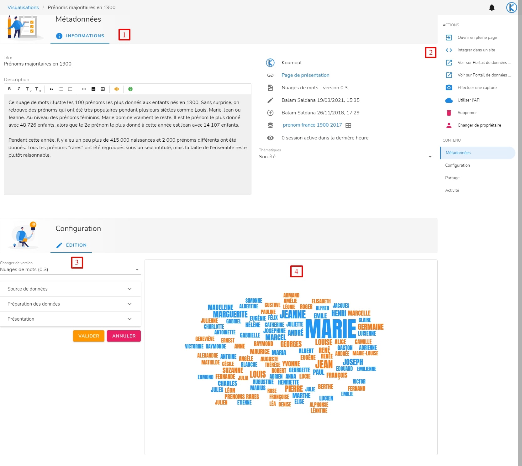 Page de configuration