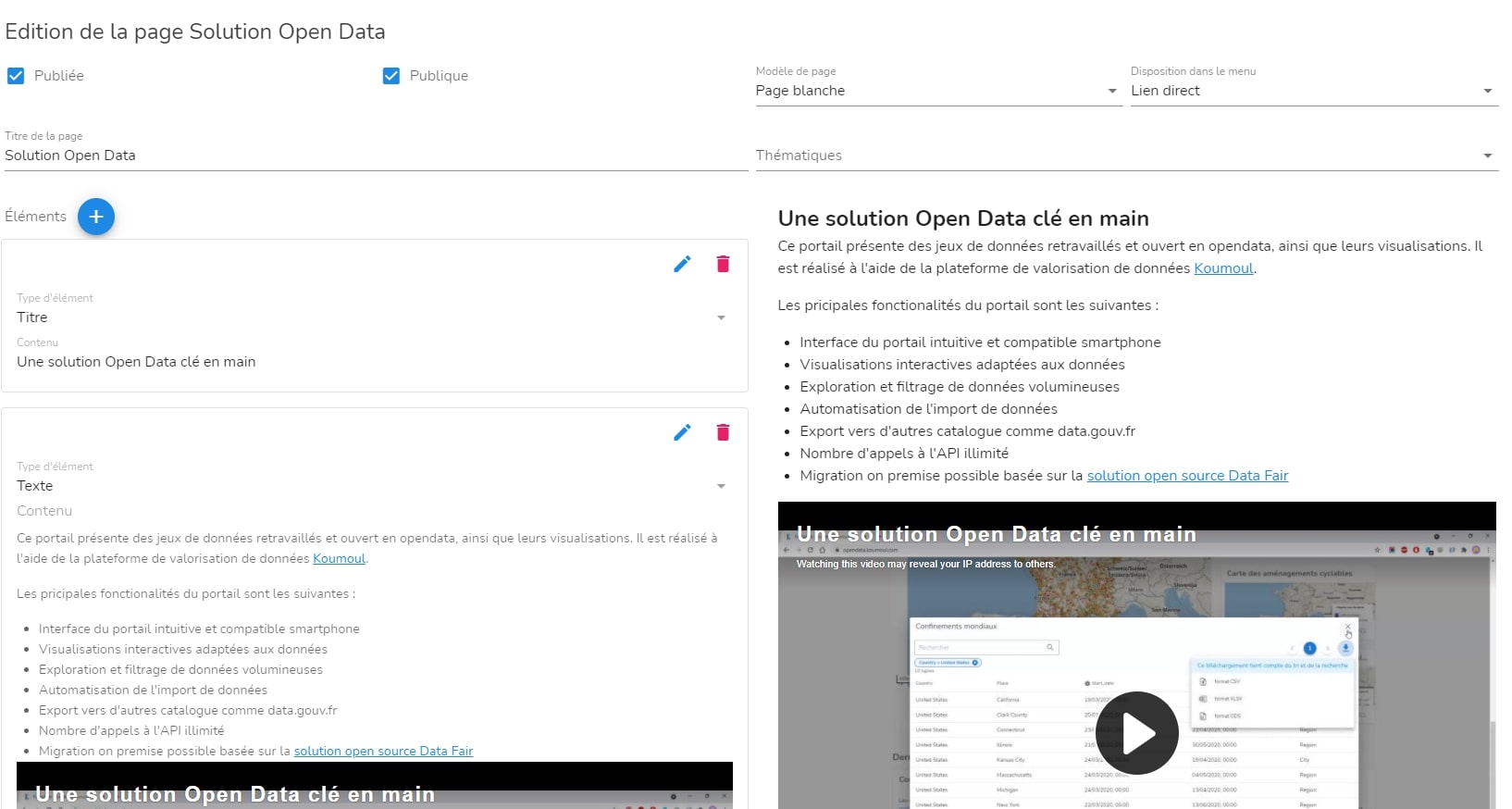 Configuration portail